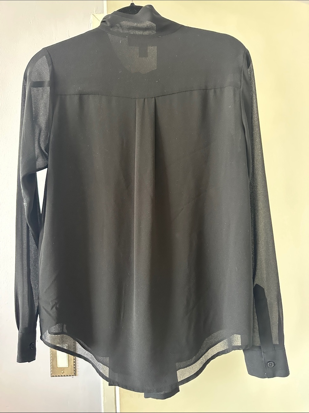 MICHAEL Michael Kors Black Sheer Tie-Neck Blouse - Picture 2 of 4